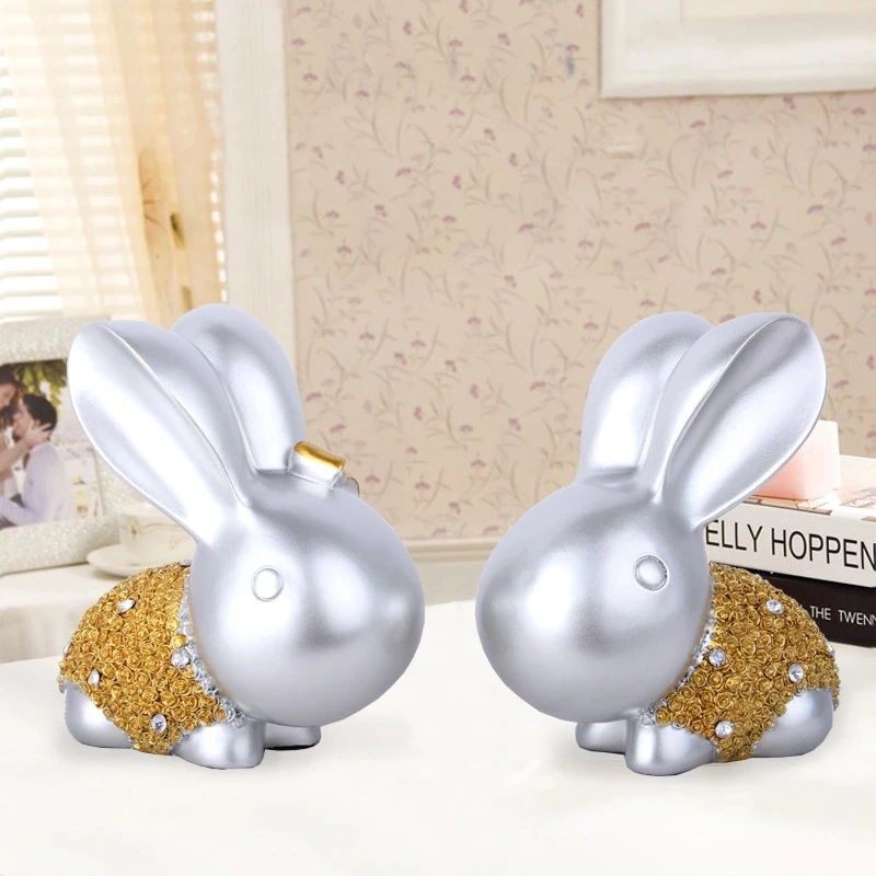 Koop 2018 Moderne Pasen Konijn Woondecoratie Effen Hars Konijn Craft Sets Huwelijkscadeau Konijn Bunny Home Decoratie Standbeeld