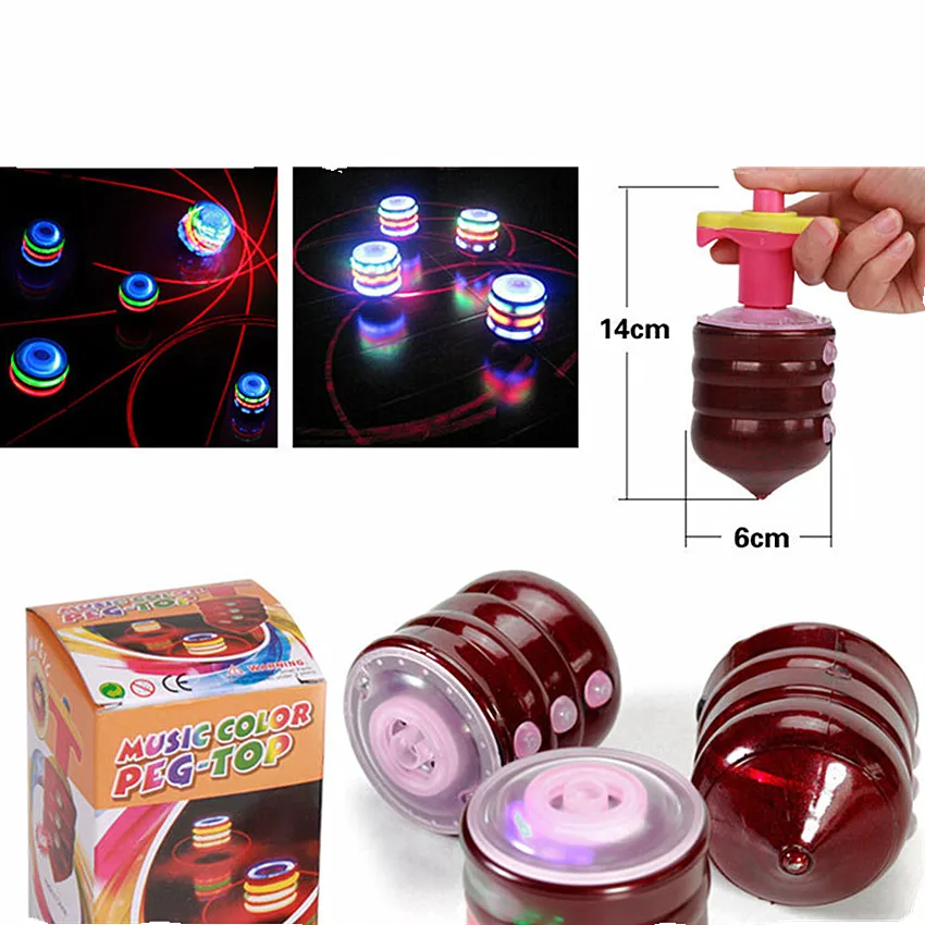 

Colorful Flash LED Light Spinning Top Laser Music Gyroscope Imitation wood gyro Kid's Luminous Music Gyro Boys Girl Fun Toys