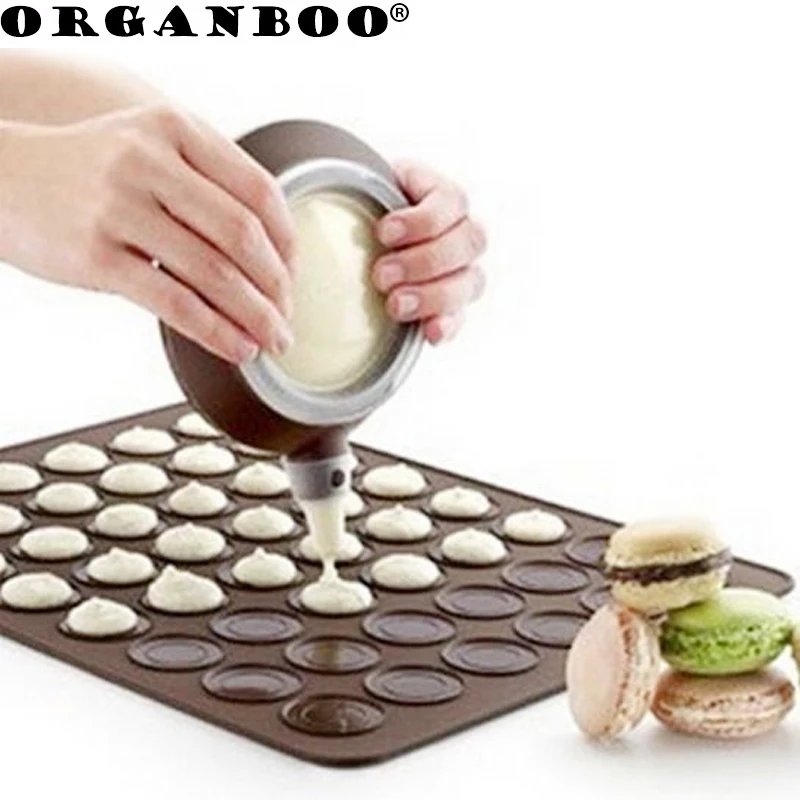 

ORGANBOO 1PC Practical Silicone Macaron Pastry Oven Baking Mould Sheet Mat 30 Holes DIY Mold Baking Cake Decorating Tools
