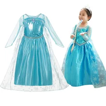 MUABABY платье принцессы Эльзы для девочек; сказочный детский Блестящий карнавальный костюм Снежной Королевы; Вечерние платья на Хэллоуин для маленьких девочек
