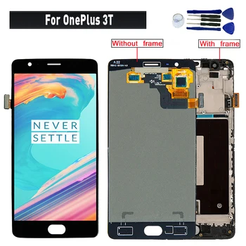 

OnePlus 3T Screen with Frame OnePlus 3T lcd display touch screen digitizer assembly replacement for oneplus3 Glass panel