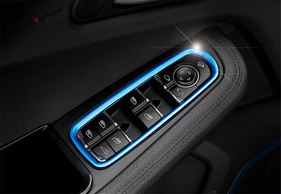 

Yimaautotrims Colorfully Interior For Porsche Cayenne 2013 - 2017 Door Handle Panel Window Lift Switch Control Button Cover Trim