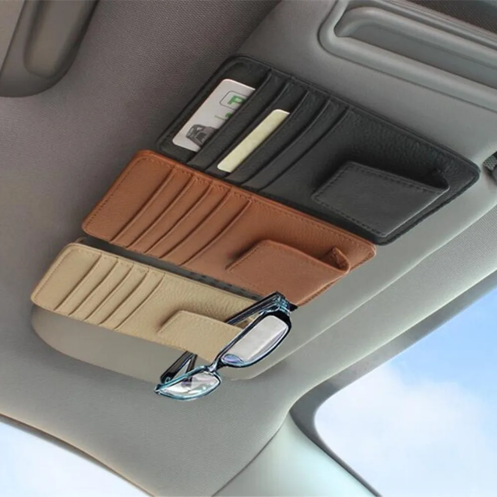 Card Bill Pen Holder Clip Car Accessory Sun Visor Sunglasses Credit