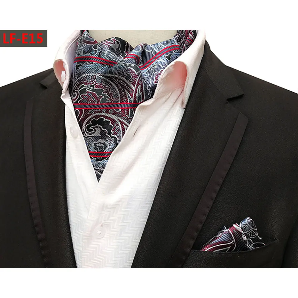 NEW SEASON PAISLEY FLORAL CRAVAT ASCOT TIE AND POCKET SQUARE HANKY WEDDING PARTY 