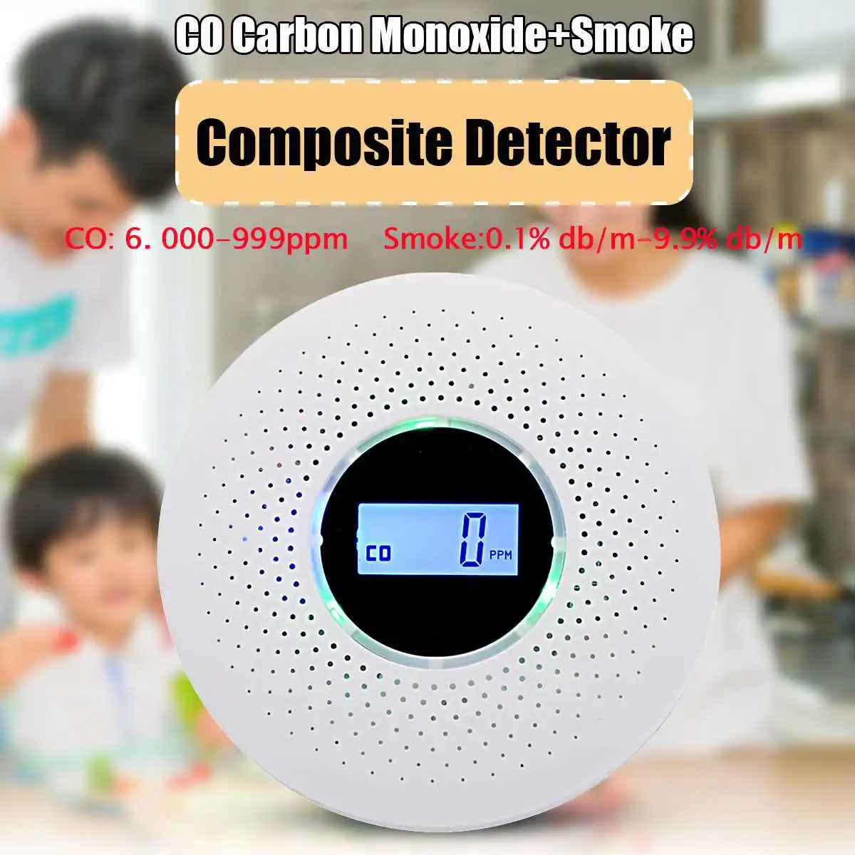 

2 in 1 High Sensitive LED Digital Gas Smoke Alarm Co Carbon Monoxide Detector Voice Warn Sensor Home Security Protection