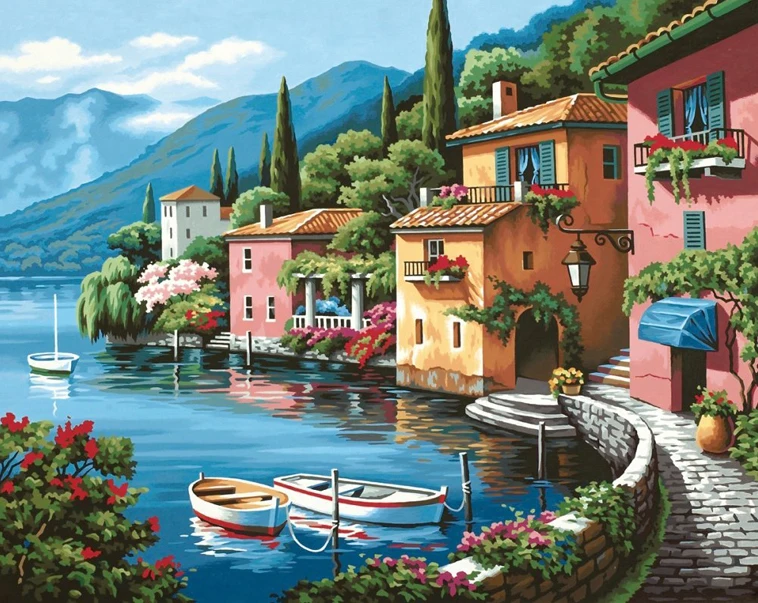 

DIY Diamond Painting seaside Landscape bead embroidery round dril counted cross stitch kits New Year gifts for adults KTL00450
