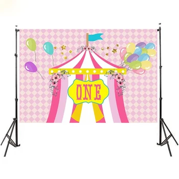 

MEHOFOTO Photography Backdrop Circus Birthday Cartoon Party Pink Background Photocall Fotografia Photo Booth Photo Studio HT276