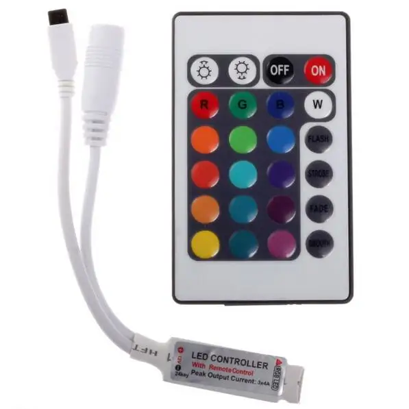Горячая RGB Светодиодная лента 3528 Гибкая полоса света DC12V 5 м 300led + 24key ИК пульт