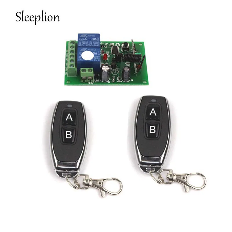 

Sleeplion 12V 10A 2 CH Channel Remote Control Switch Relay Wireless Transmitter+Receiver Motor Reverse Controller 315MHz 433MHz