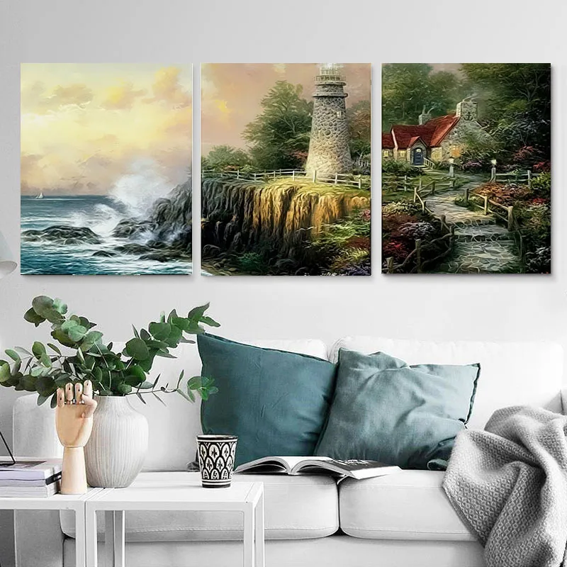 

Seaside castle view DIY Painting By Numbers Acrylic Paint On Canvas Drawing Paint By Numbers Unique Gift pictures On Wall MK089
