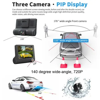 

4 inch Car DVR Camera Dashcam Dual Lens Cam 1080P Full HD Video Registrator Recorder Rearview Camera G-Sensor Night Vision DVRS