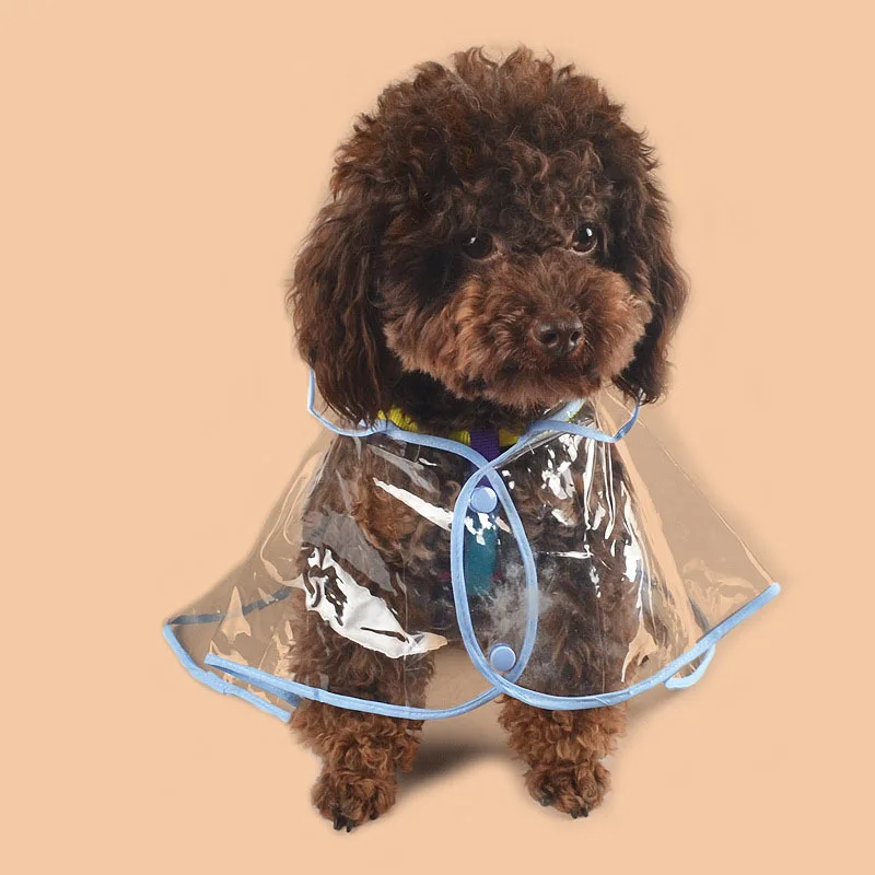 

Transparent Dog Clothes For Small Dogs Summer Waterproof French Bulldog Rain Coat Nylon Puppy Raincoat Chihuahua Pet Clothes XSL