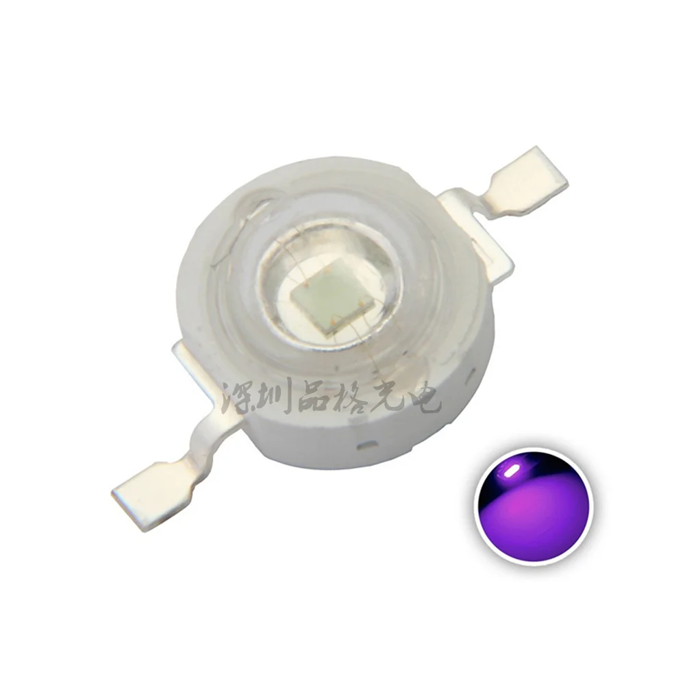 

100PCS 3W LED High power LED UV Lamp Purple 395-400nm 700mA 3.4-3.6V 15-20LM 45mil