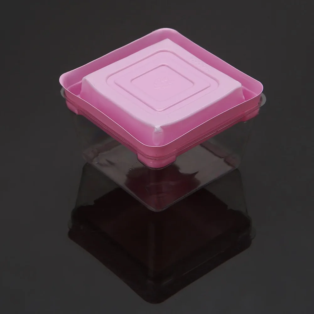 50 г квадратный лунный противни для пирожных Mooncake упаковочная коробка контейнер держатель с крышкой пластиковые лунные коробки для торта 50 комплектов