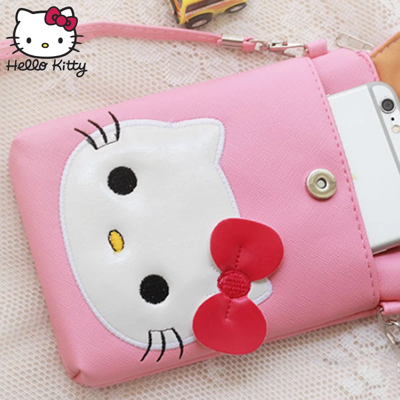 Детская плюшевая сумка Hello Kitty 3D через плечо из искусственной кожи для девочек