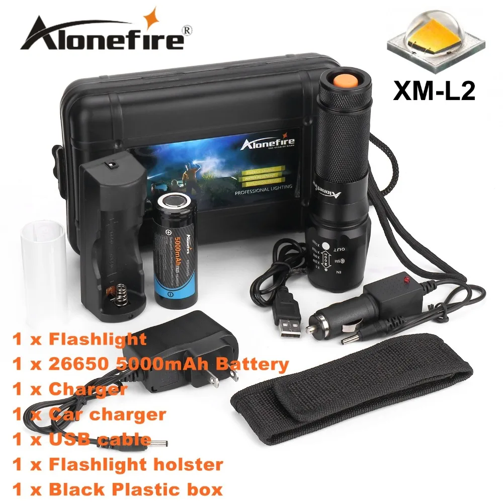 ALONEFIRE X800 Zoom Cree XM-L2 T6 led Zaklamp torch lantern Defensive Tactical flashlight night light 26650 Rechargeable battery ALONEFIRE X800 Zoom Cree XM-L2 T6 led Zaklamp torch lantern Defensive Tactical flashlight night light 26650 Rechargeable battery