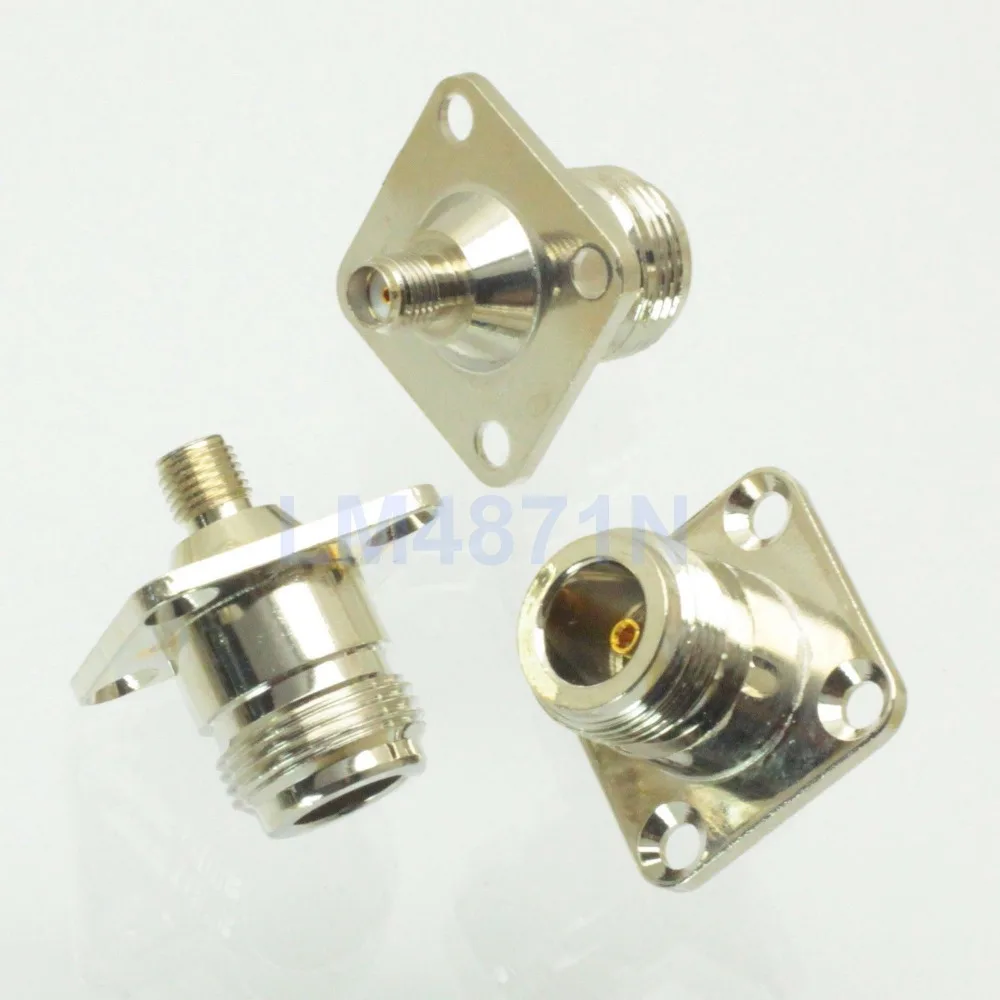 1pce For WIFI antenna Adapter N female jack to SMA female 25.4mm flange panel mount connector F