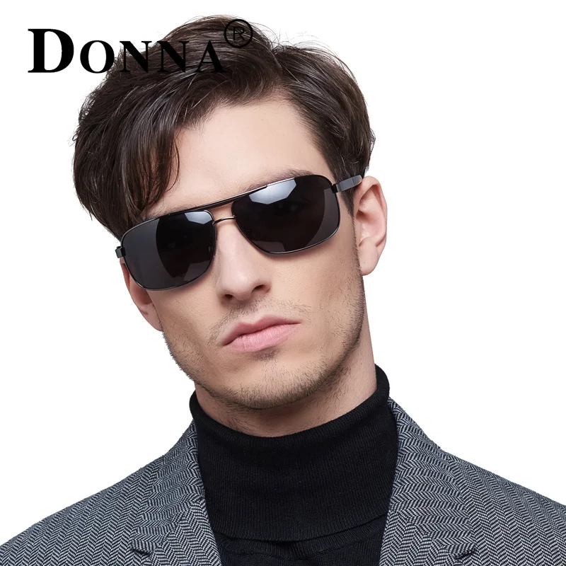 Donna Polarized Square Lenses Parallel Bars Frame Sunglasses Men ...
