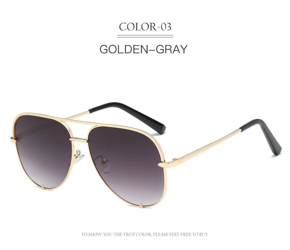 TOYEARN новые модные женские солнцезащитные очки пилота женские мужские очки градиентные металлические солнцезащитные очки для женщин зеркальные Оттенки UV400 - Цвет линз: C03 Gold Gray