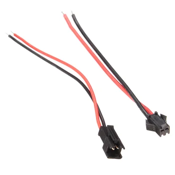 

2X EL Plug Socket A SET ONE Paif of 12cm SM 2Pin 2P LED Connector Male Female Adapter