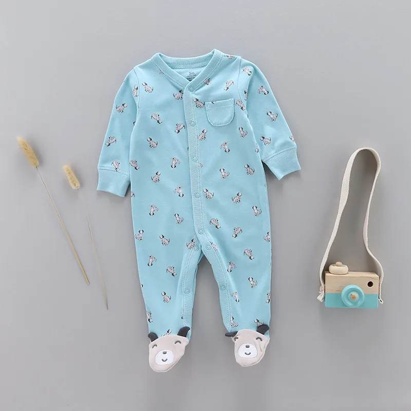 spring and autumn Baby cotton rompers newborn onesie baby girl boy long-sleeved onesie pajamas kids clothes