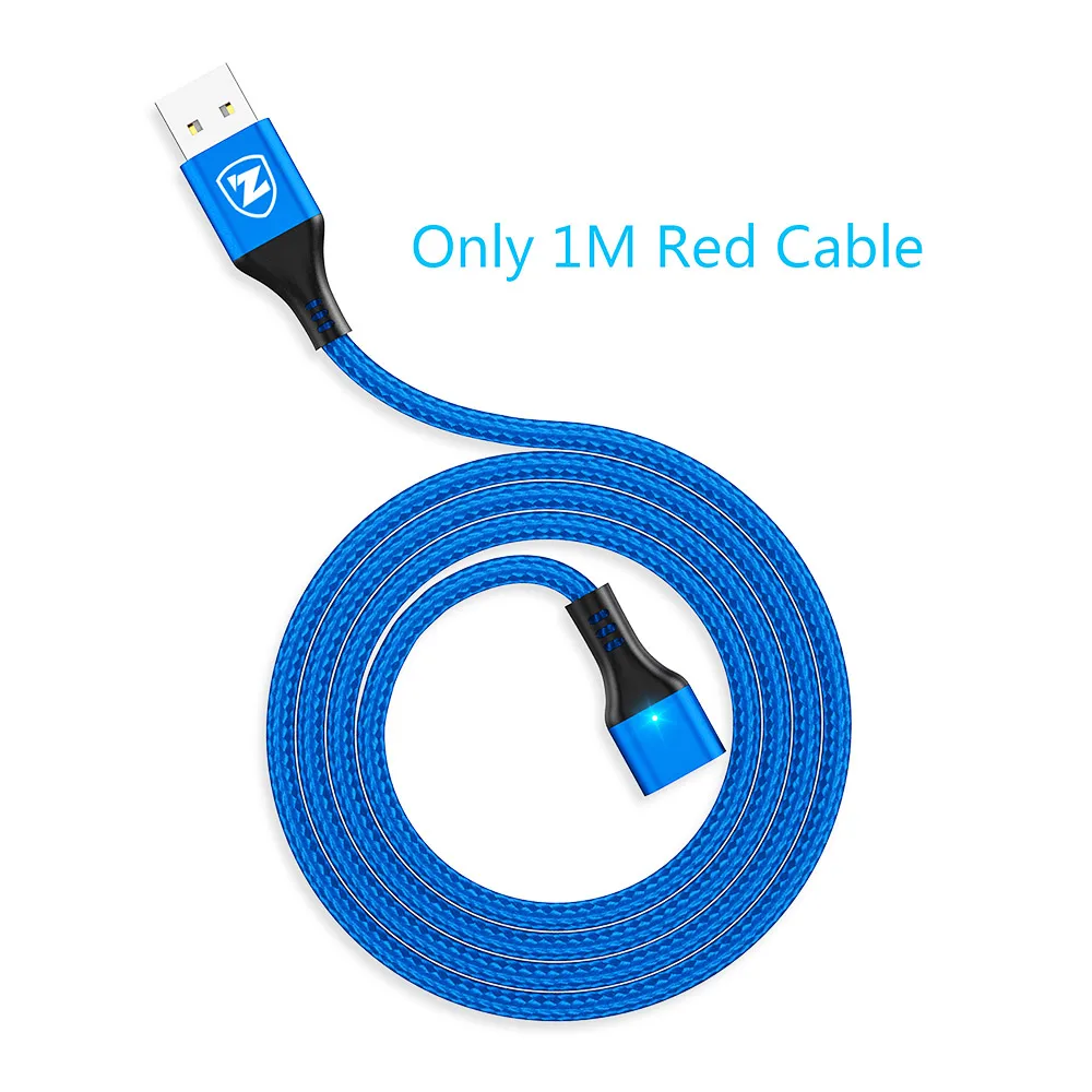 ZRSE Магнитный зарядный Micro Usb кабель для Iphone samsung a50 светодиодный магнитный кабель type C Xiaomi Mi9 Redmi 3A провод для быстрой зарядки - Цвет: CableBlue