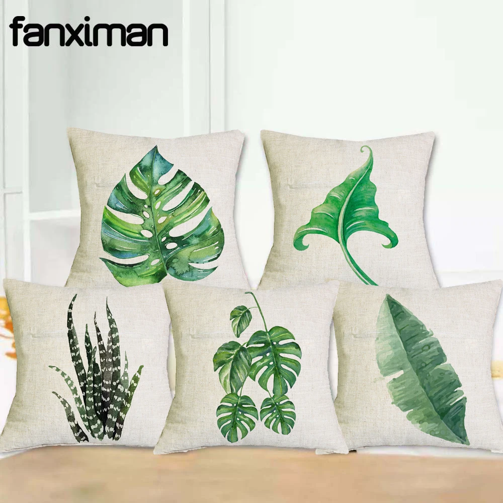 Tropical Summer Linen Home Car Decorative Pillow Case Sofa Waist Cushion Covers