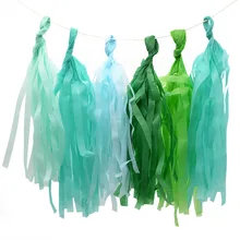 5Pcs 12*35cm Tissue Paper Tassel Garland DIY Decoration Paper Craft Hanging Flower Birthday/Wedding Party Supplies Baby Shower