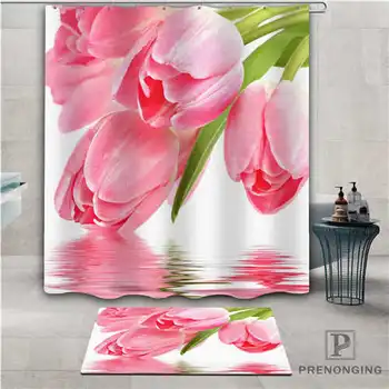 

Custom flowers (1) Waterproof Shower Curtain Doormat Home Bath Bathroom Polyester Fabric Multi Sizes#2019-01-12-185