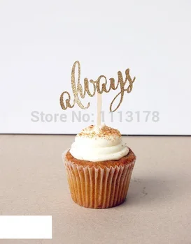 

ALWAYS Party Treat Picks / Cupcake Toppers wedding bridal shower birthday party favors