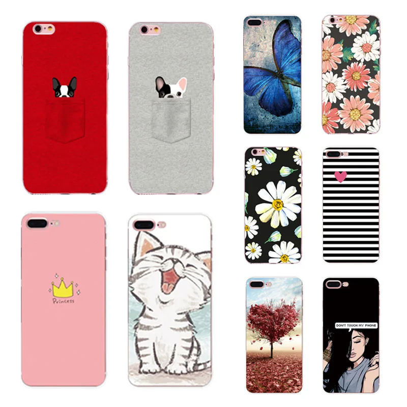 Goedkoop Mode Bloem Patterned Telefoon Gevallen Voor iPhone 7 8 Plus Zachte Siliconen TPU Cover Voor iPhone 6 s 6 s 5 5 s SE x 10 zakken Fundas