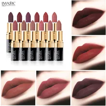 IMAGIC Makeup черная стойкая матовая губная помада Горячее предложение увлажняющая бархатная металлическая водостойкая Косметическая Красота Макияж Губы Макияж