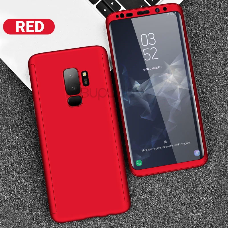 360 полный защитный чехол для samsung Galaxy S8 S9 Plus Lite чехол Note 9 8 S7 Edge чехол для телефона для Galaxy S10 Plus S10E - Цвет: Red