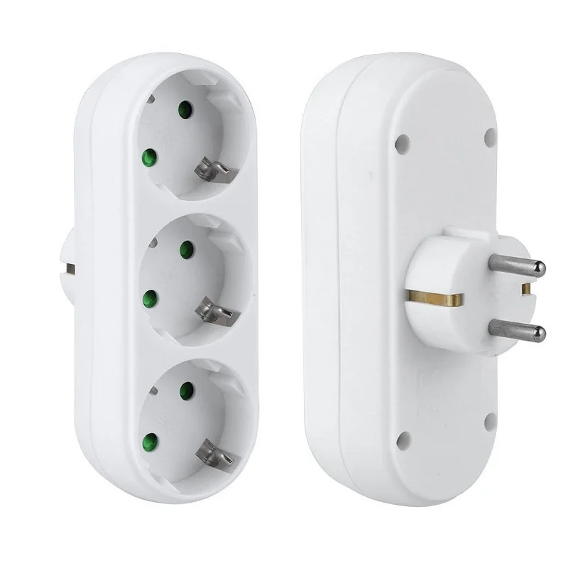 EU standard Travel Adapter Electrical Plug European 1 to 3 adaptor Euro Adaptor Power | Электроника