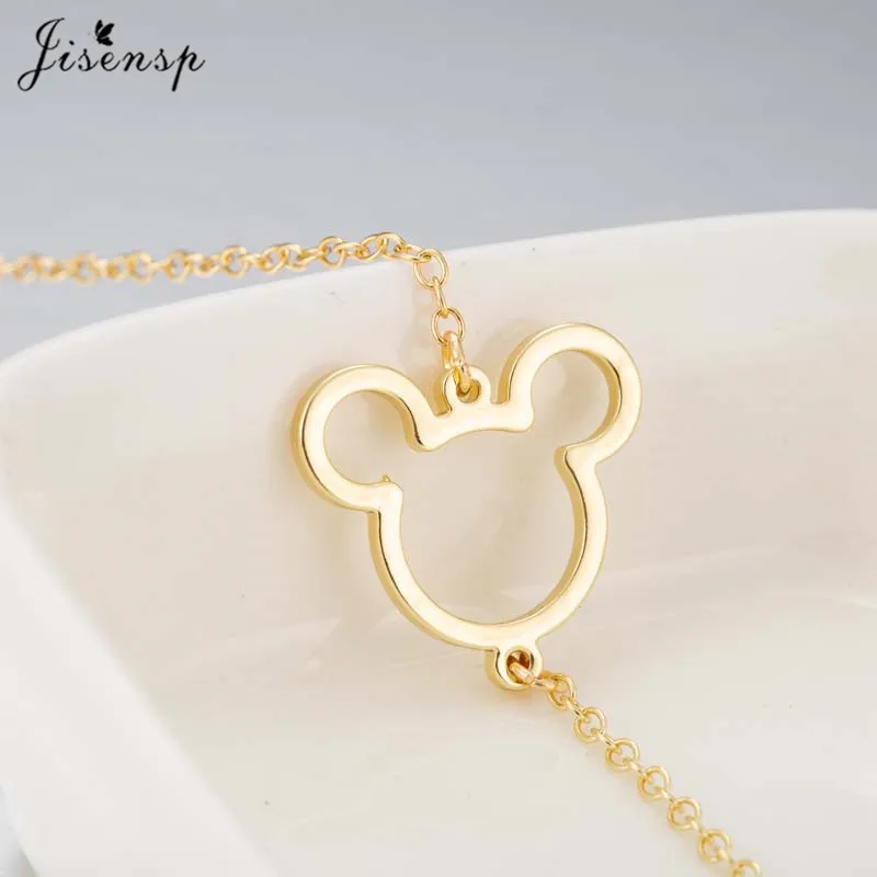 

Jisensp Lovely Mickey Bracelet Mouse Bracelets for Women Stainless Steel Charm Bracelet Cartoon Cuff Bangle Kids Christmas Gifts