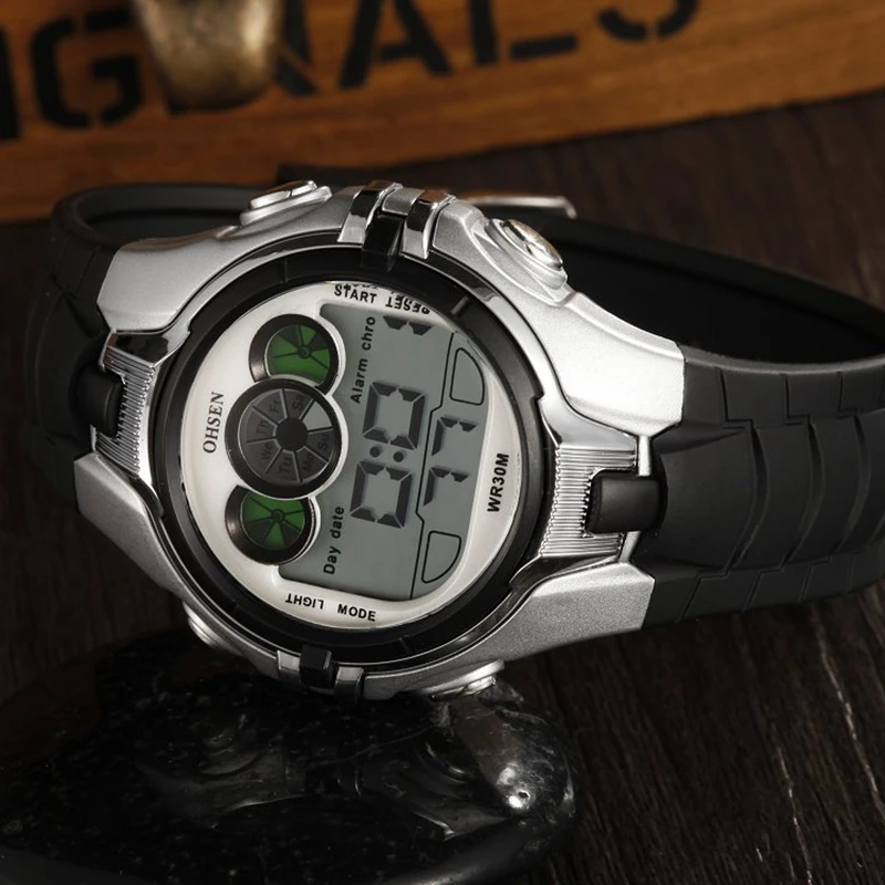 Детские спортивные часы Montre Enfant OHSEN для мальчиков и девочек белые Наручные