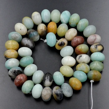 

5Strands/Lot 8x12mm Natural Multi color Amazonite Gem Stones Rondelle Spacer Loose Beads 15.5" Diy Jewelry Making