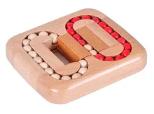 IQ Test Wooden Beads Puzzle Brain Teaser Beech Wood Game Toys for Adults Children