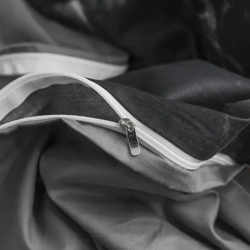Цвет белый, черный, серый, постельное белье Nordic комплект Королева KING size хлопок постельное белье набор плоская натяжная простыня, пододеяльник, parrure-де-Лит