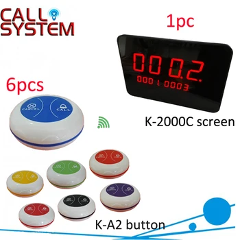 

Top Popular Coffee Shop Service Restaurant Waiter Buzzer Table Call Button Guest Paging System(1 display 6 button)