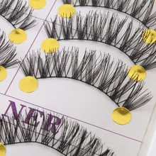 Long Thick Cross False Eyelashes Natural Makeup Fake Black Eye Lashes 10 Pairs