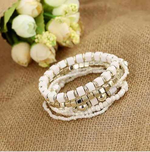 Модный многослойный браслет, набор из натурального камня, бусины, кристалл, браслеты с кисточкой и браслеты, ювелирные изделия для женщин, подарок - Окраска металла: SL256