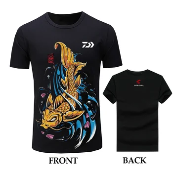 

2018 DAIWA Summer Fish Prints Fishing Shirt Breathable Fishing Clothing Short Sleeve Quick Drying Clothes XXS-5XL Large Size