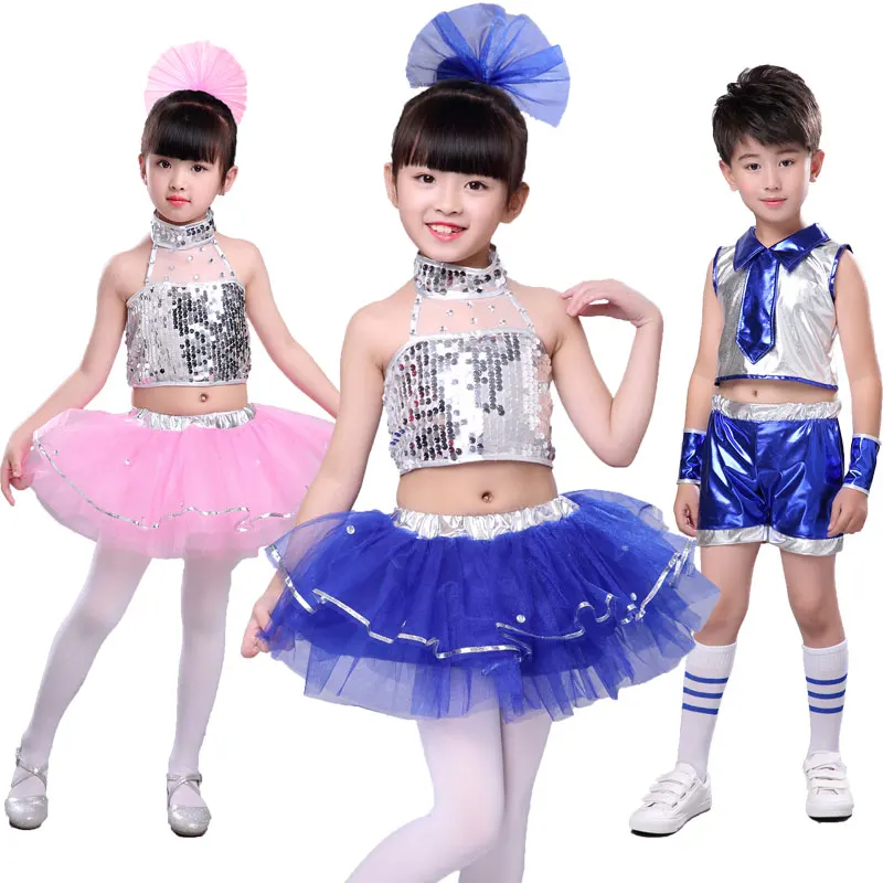

Children Sequin Jazz Dance Modern Dance Costume fashion Latin waltz dancing dress stage show dresses