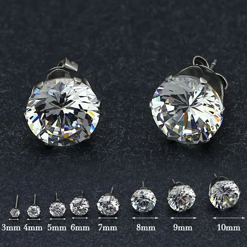 Whole Cubic Zirconia Earrings For Women Wedding 3 10mm Whole Cubic Zirconia Earrings For Women Wedding 3 10mm Stud Gift Friend