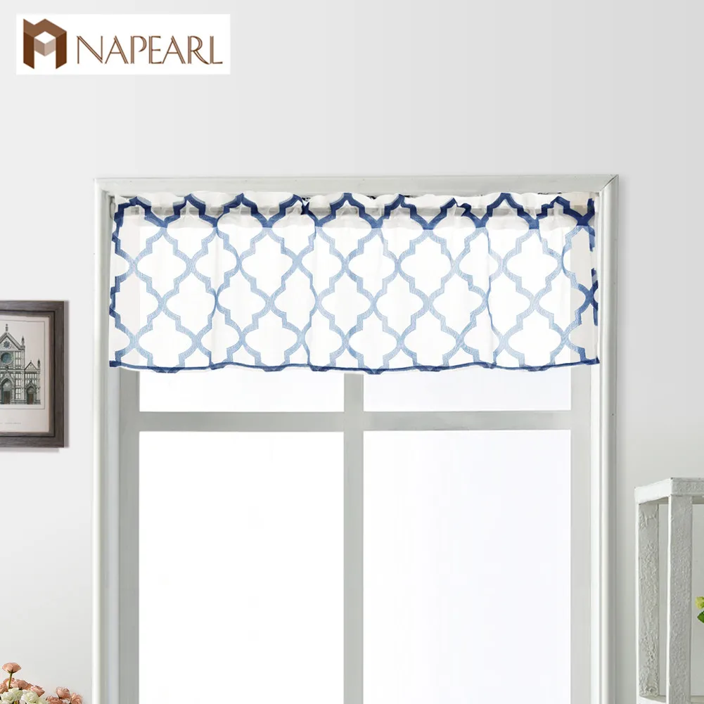 NAPEARL 1 шт. Современная клетка жаккард Короткие шторы тюлевый балдахин