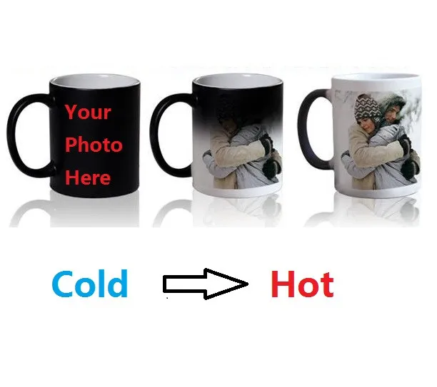 Magic Mug Custom Photo Heat Color Changing Morph Mug 325ML Coffee Cup Beer Milk Mug With Cookie Gift Wholesale Cheap
