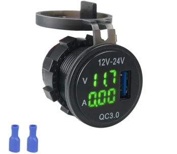 

by DHL or Fedex 100pcs new Car QC 3.0 Quick Charge 5V 3A LED Display Voltmeter Charger for Car Boat Motorcycle