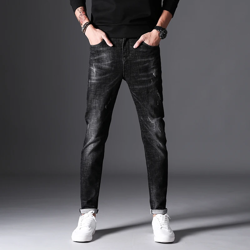 Ummewalo черные обтягивающие джинсы Для мужчин зима-осень стрейч джинсы человек эластичный Повседневное Облегающие джинсовые штаны мужской