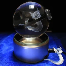 3D лазерный Pokemon Go хрустальный шар Dratini светодиодный ночной Светильник волшебный шар для детей рождественские подарки
